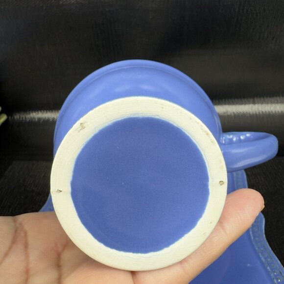 Pierre Deux Blue Teacup And Saucer Set Ceramic Made In Portugal Cup Plate VTG - Picture 10 of 15